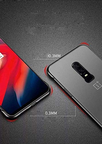 Image of MOBILOVE Ultra Slim Frameless Design Frosted Matte Semi-Transparent Hybrid Bumper Hard Back Case Cover with Metal Ring for | OnePlus 6 (Yellow)