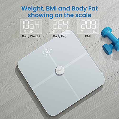 RENPHO Scale for Body Weight, Smart Wi-Fi Bluetooth Digital Bathroom Scale, Body Fat Percentage Health Monitor BMI Body Composition Analysis with Smartphone App, ITO White