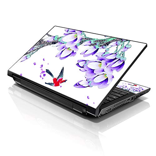 Image of LSS Laptop 15 15.6 Skin Cover with Colorful Bird Floral Pattern for HP Dell Lenovo Apple Asus Acer Compaq - Fits 13.3 inch 14 inch 15.6 inch 16 inch (2 Wrist Pads Free)