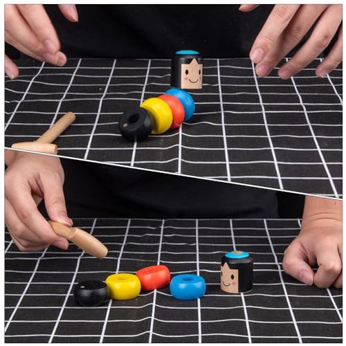 LUOZZY 2 Sets Rainbow Daruma Toy Colorful Daruma Doll Traditional Japanese Lucky Daruma Toy for 2 3 4 5 6 Year Old Kids Unbreakable Wooden Dolls Puppet