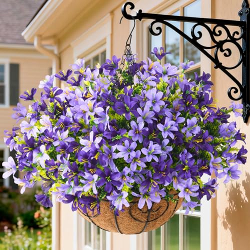 INQCMY Artificial Hanging Flowers for Outdoors, 5 Bundles UV Resistant Artificial Hanging...