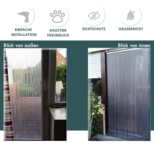 Cortina antimoscas eficaz contra insectos con robusto soporte de aluminio 6