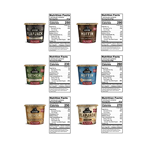 Peaceful Squirrel Variety, Kodiak Cakes Power Cups, 12 Pack, Variety Of 6 Flavors, Whole Grain, Non-Gmo, Antioxidants, High Protein, 12 Cups, 2.12 Ounce #TOP5