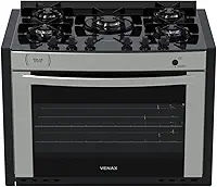 Fogao A Gas De Embutir Gaudi Prisma Vitreo Bl 5q Inox Gas Glp