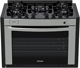 Fogao A Gas De Embutir Gaudi Prisma Vitreo Bl 5q Inox Gas Glp