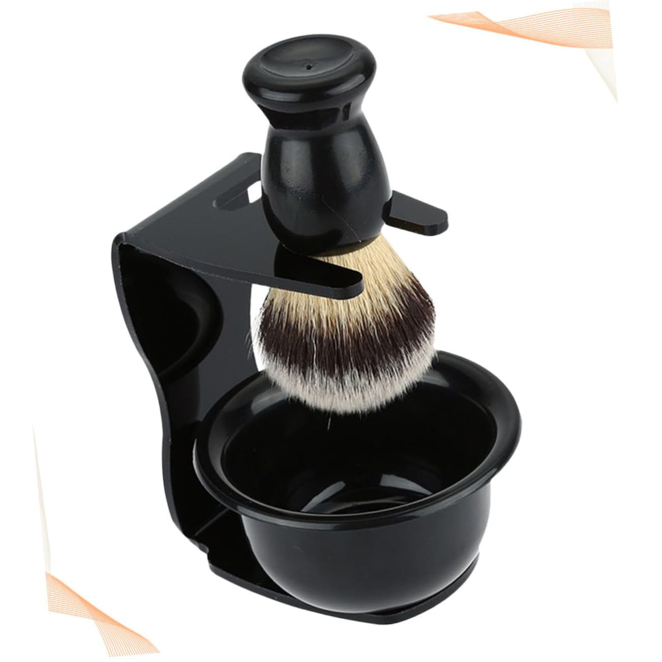 Plastic Shaving Brush Set Rack Beard Brush for Men Lightweight and Easy to Clean for Home Shaving Needs Black High-end Design