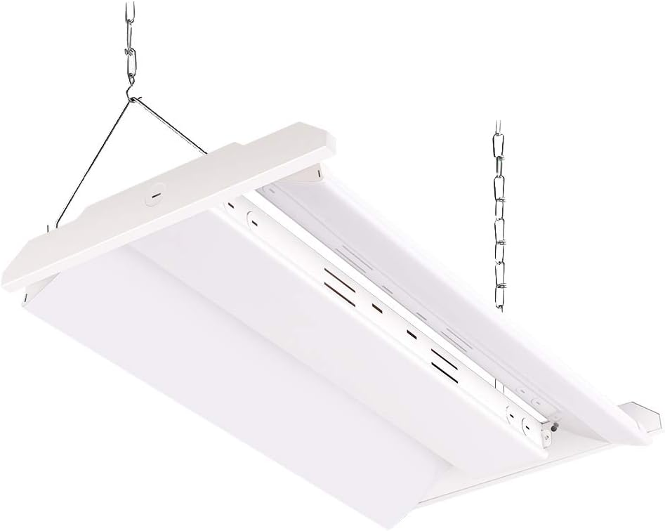 LED High Bay Light Fixture,2FT Dimmable High Bay Shop Light with 30°60°90°Angle Adjustable,150W(Equal to 600W or 6 Lamp Fluorescent Linear),22500LM Super Bright,Commercial/Industrial Lighting