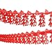 TOODOO Red Chinese New Year Good Luck and Happiness Garland Party Decorations (Total 59 Feet)
