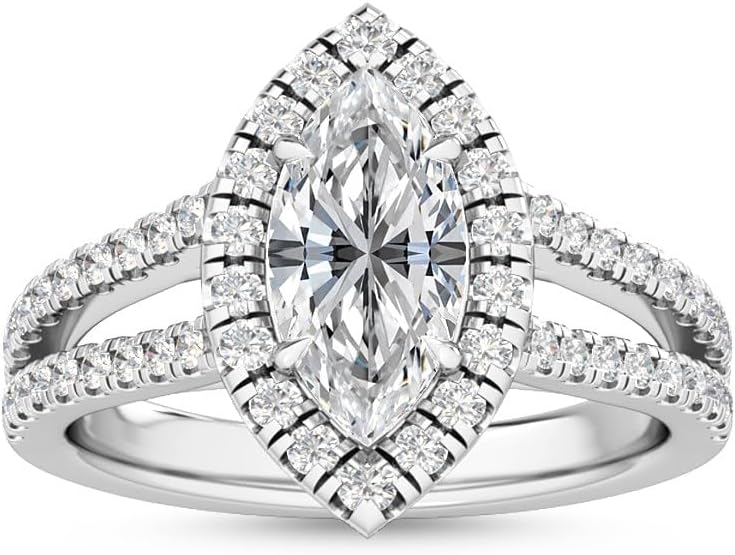 Houston Diamond District 1 to 5 Carat LAB GROWN Diamond Halo Engagement Ring (Color E-F, Clarity VS2-SI1)