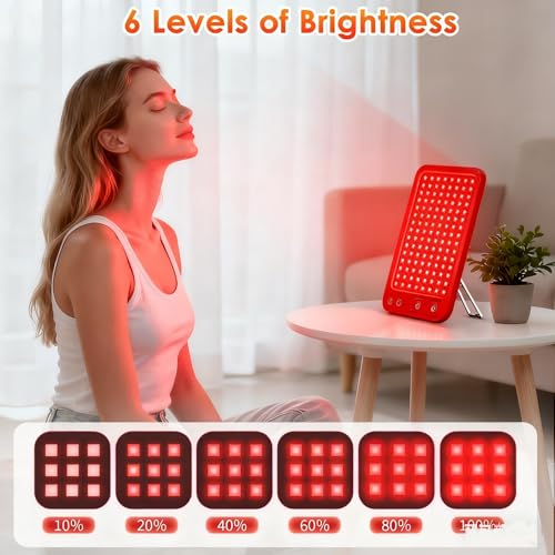 Image of Red Light Therapy for Face, Portable Infrared Red Light Panel with 660nm Red Light and 850nm Near Infrared 3 Modes, 6 Adjustable Brightness and Timer, Home and Travel Beauty Wellness (red)