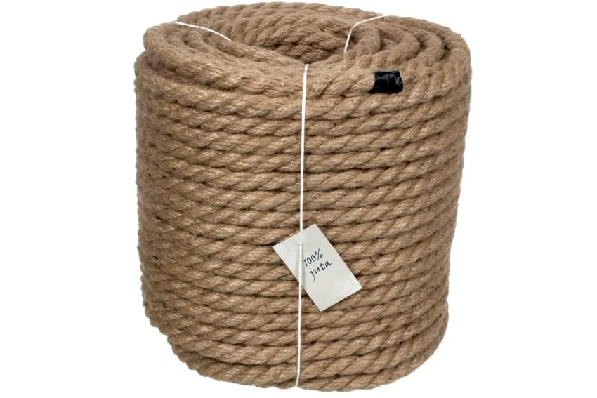 Najder - Juteseil - Naturfasern - gedreht Tauwerk - Hanf Jute Tau Seil - Seil für Barrieren und Geländer - Durchmesser 25 mm, 1 Meter