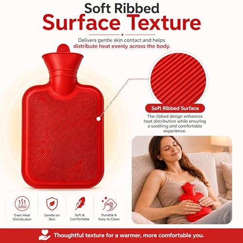 Image of Premium Rubber Hot water Bag for Instant Period Pain Relief| 2000 ML (Blue)