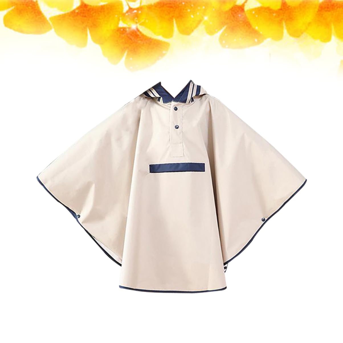 COLLBATH Mantellina Pioggia Ragazzi Beige Taglia in Nylon Pvc | Cappuccio Integrato, Leggera per Uso Quotidiano e Festival, Stile Elegante e Simpatico