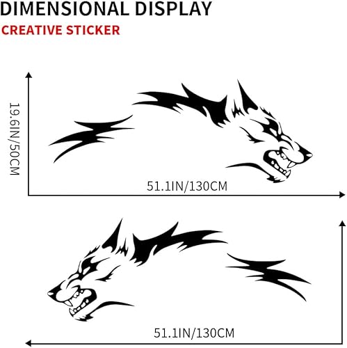 SleepPradise 2 calcomanías de vinilo de moda de lobo para auto, camioneta, automóvil, SUV (negro)