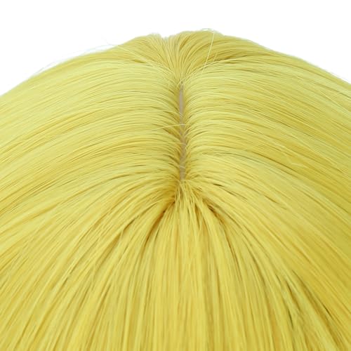 Image of PATTNIUM Girls Golden Blond Short Curly Wavy Wigs with Bangs Blond Shoulder Length Wavy Heat Resistant Synthetic Wig