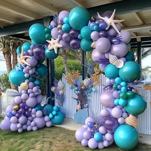 Under The Sea Balloon Garland Mermaid Balloon Arch Kit For Birthday Baby Shower Cover