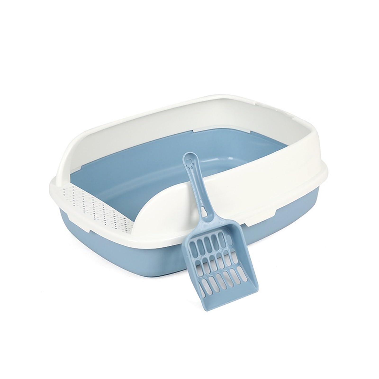autopulente Lettiera for gatti semichiusa, lettiera con lato alto e parte superiore aperta, antispruzzo, toilette for gattini for gatti che vivono in casa grande(Blauw)