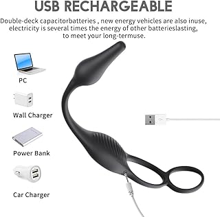 Doppio Motore Màssaggiatòre Próstatico, Silicone Vibràtóre con 7 Modalità di Vibrazione, Morbido Vibratǒri per Donna e Uomo Stimólazione Clitòridea e Puntó G Màssàggio, Ricaricabile e Impermeabile