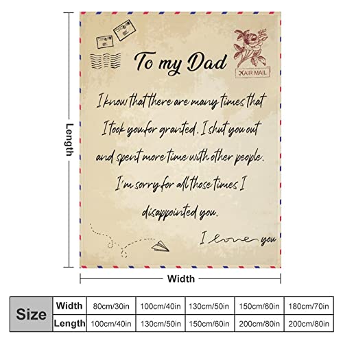 Couverture papa flanelle douce : plaid avec message d'amour chaleureux - 3