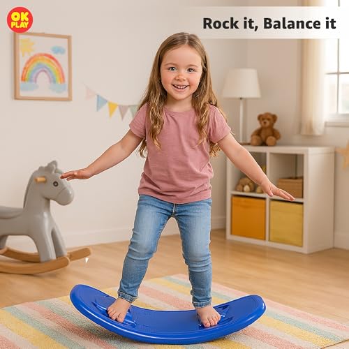 Image of OK PLAY 3-in-1 Ride-On Car for Kids | Rocker, Ride & Balance Board | Push Ride-On with Steering & Horn | Convertible Indoor Outdoor Toy | 18+ Months (Multicolor)