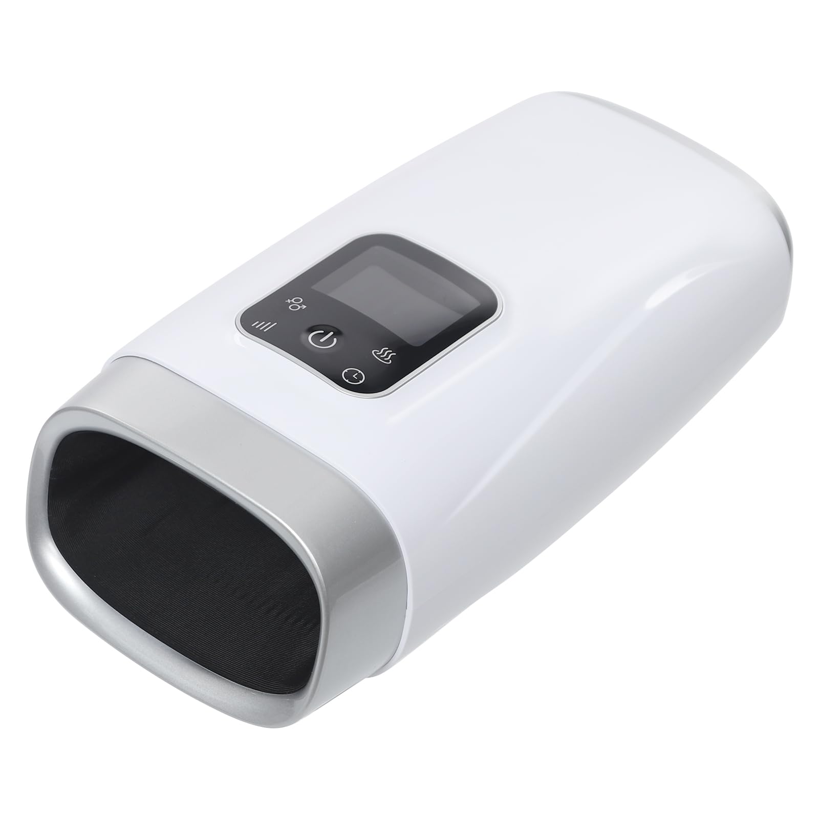 Masajeador de manos con calor y compresión, 2 modos, 8 niveles con LCD y temporizador, batería inalámbrica, tipo C, para artritis y túnel carpiano, color blanco