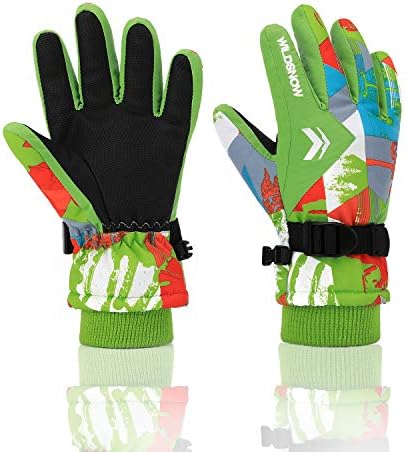 Ski Gloves, RunRRIn 100% Waterproof Warm Snow Gloves for Mens, Womens, and Kids