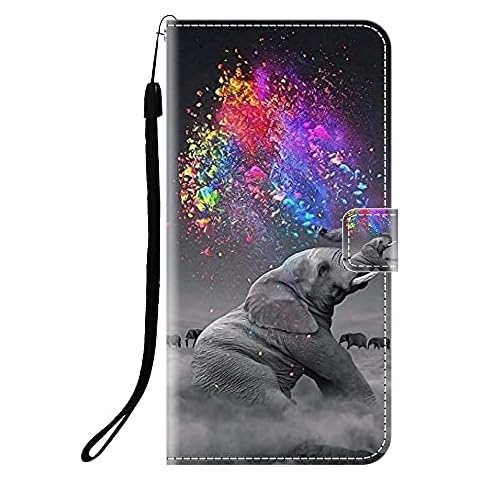 Sunrive Case compatible with ULEFONE NOTE 14, PU Leather Phone Holster Case Card Slot Flip Wallet Stand Function gel magnetic Protective Skin Cover (Q Elephant 2) Cover