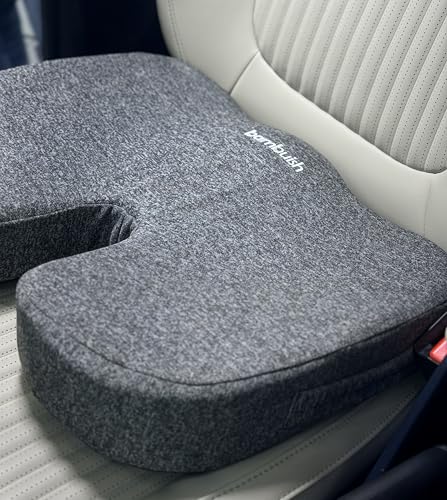 Image of Car and Chair Orthopedic Coccyx Seat Cushion for Tailbone Pain | (High Density) Memory Foam for Hip, Chair Pad for Sciatica & Back Pain Relief, Fits Up to 90Kg Wt (Grey)