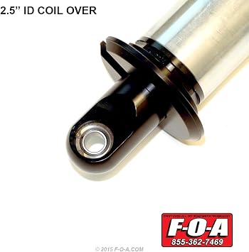 F-O-A 25COSR8, Coilover Shock Absorber 2.5 Inch Body, 8 Inch Travel, Adjustable Compression & Rebound Valves, Billet Aluminum Cap
