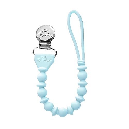 Itzy Ritzy Clip para chupete de silicona correa para chupete 100% silicona con clip que mantiene los chupetes, mordedores y juguetes pequeños en su