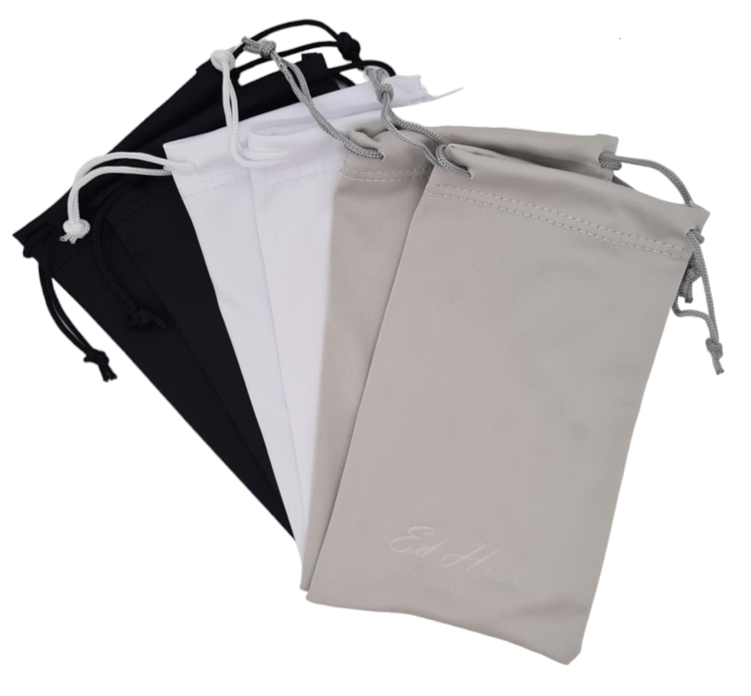 Ed Hicks Unisex Black,White,Grey 6* Microfibre Soft Sunglasses Case Pouch Gadgets Cleaning & Storage Pouch Slip In Glasses Eyeglasses Case Bag - 6 Pack
