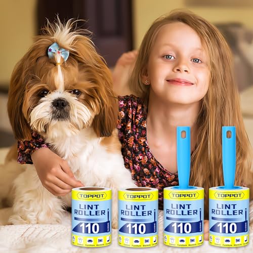 Toppot Lint Roller, 440 Sheets Lint Rollers For Pet Hair Extra Sticky, Lint Roller For Clothes, Pet Hair, Couch, Carpet, Dog & Cat Hair Remover With 2 Handles And 4 Refills thumb #6