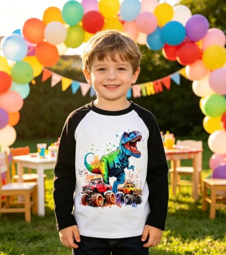 Image of Boys Construction Long Sleeve Raglan T-Shirt for 2-6 Years