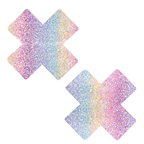 Neva Nude Smarties Party Multicolor Pastel Chunky Glitter X Factor Nipztix Pasties for Festivals Raves & More Medical Grade Adhesive Waterproof & Sweatproof Made in USA