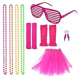 falda mesa camilla 80x120 Diseño elegante: este kit de accesorios de los 80 está especialmente diseñado para aquellos que les gusta el estilo retro, los colores brillantes te harán más atractivo, elegante y elegante, puedes usarlos en todo tipo de fiesta temática de los 80, traerte de regreso a los 80 y dartetemperamento misterioso.