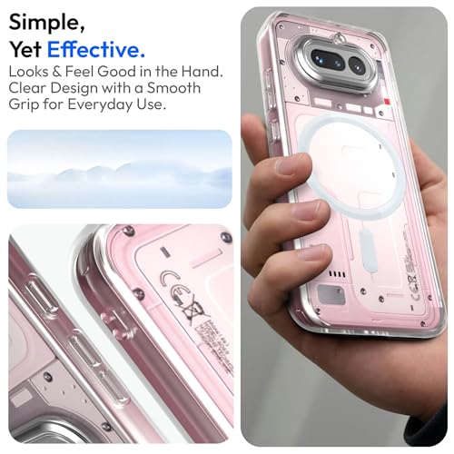 Image of Compatible for Nothing Phone 4a Translucent Hard Back | Only Compatible with Wireless Magnetic Accessories | Thin and Slim Magnetic Back Cover (Clear)