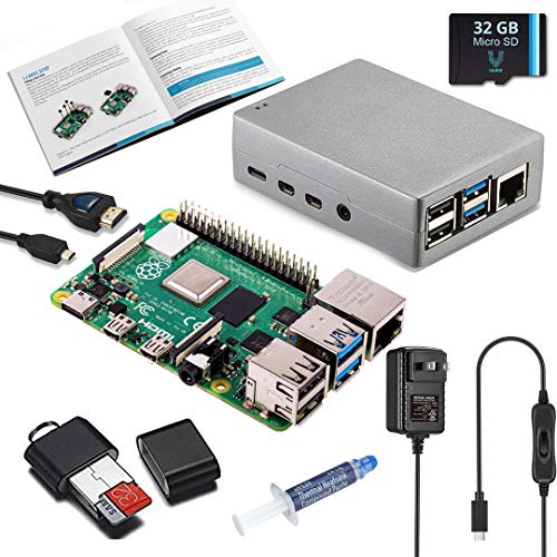 Vilros Raspberry Pi 4 4GB Complete Starter Kit with Heavy-Duty Self Cooling Aluminum Alloy Case (4GB Silver Case)