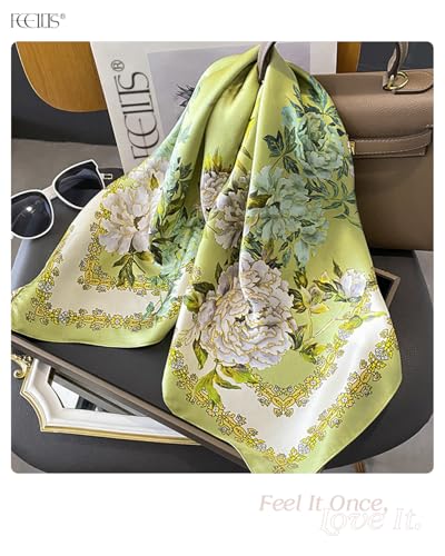 100% Mulberry Silk Head Scarf for Women - 27.5" Square Hair Scarf, Natural Silk Neckerchief4