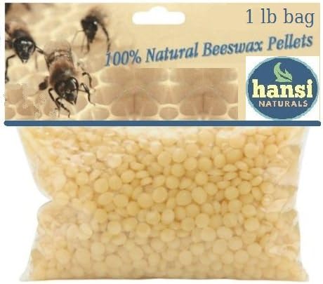 Hansi Naturals Beeswax Pellets 1 LB (Pound) Bag Golden Yellow pastiles Cosmetic Grade Natural beeswax