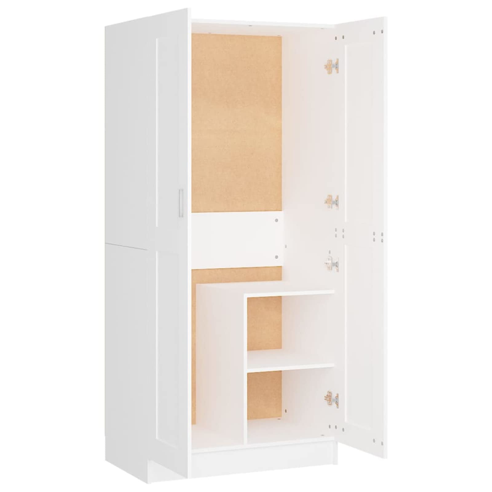 Gecheer Armario de almacenamiento, estantería, armario, armario, armario con 2 puertas, armario de suelo, estantería para salón, blanco, 82,5 x 51,5 x 180 cm de madera multicapa