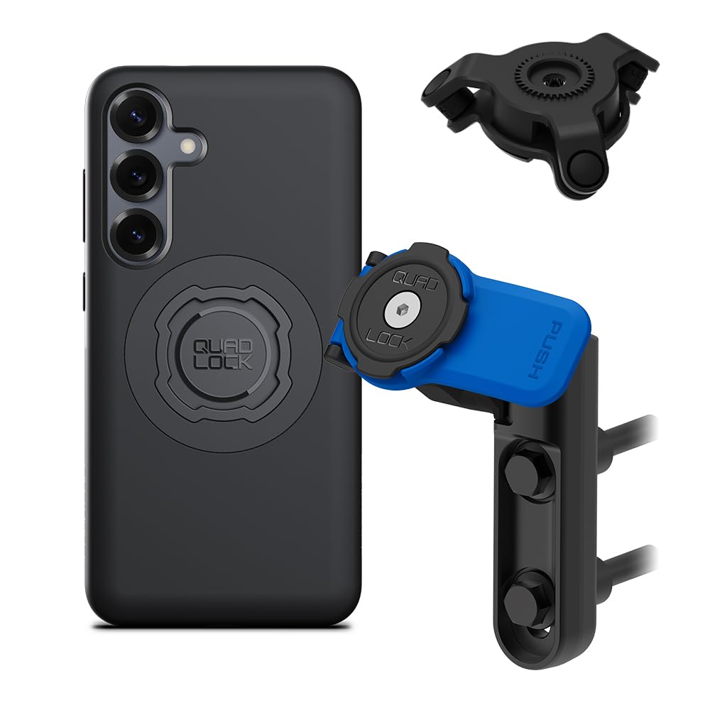 Quad Lock Brake/Clutch Motorcycle Phone Mount with Vibration Dampener and MAG Phone Case for Galaxy S25+