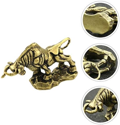 Toddmomy Bull Figurine Feng Shui Fortune Wall Street Bull Statue Ox Year Figurine Ox Sculpture for Chinese Souvenirs Gifts Home Office Decor