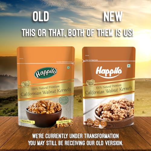 Image of Happilo Pure Californian Raw Walnut Kernels 200g (Pack of 2) | Akhrot Giri | Dry Fruits, Healthy Snacks | Walnuts without Shell | Natural Walnut Kernels | Rich in Protein, Iron & Antioxidants
