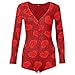 Produktbild tohole Damenbody mit Rundhals | Damen Overall Bodysuit Langarm | angenehmer Body mit Verschlußhaken | Unterzieh-Body mit optimaler Passform | sportlicher Langarmbody (rot, S)