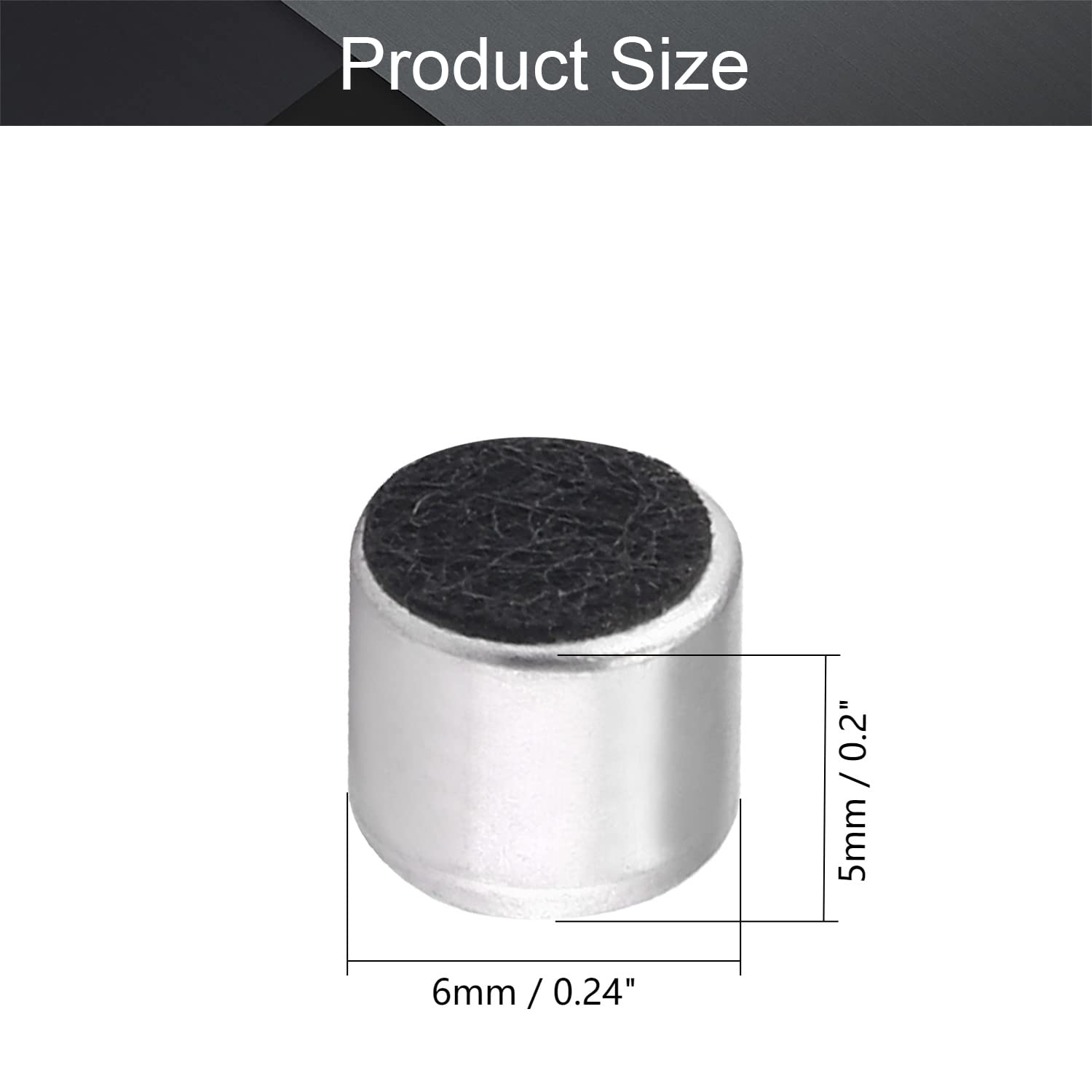 Fielect 30Pcs 6050L-60DB Electret Microphone Pickup 6mm x 5mm Cylindrical Condenser MIC with Solder Joint