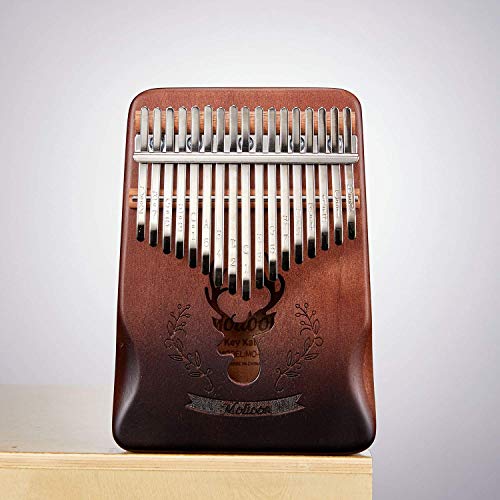 Image of Kalimba 17 Keys Thumb Piano Figer Piano Mbira Keyboard Music Instrument with Bag, Tune Hammer, Learning Instruction and Stickers, Gift for Kids Adults Beginners Professional