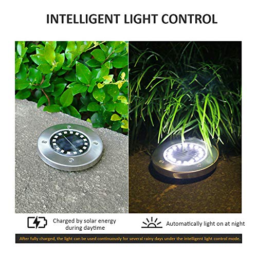 Ajcoflt Luz de solo solar 16LED Lâmpada de gramado para iluminação de paisagens ao ar livre IP65 Luz