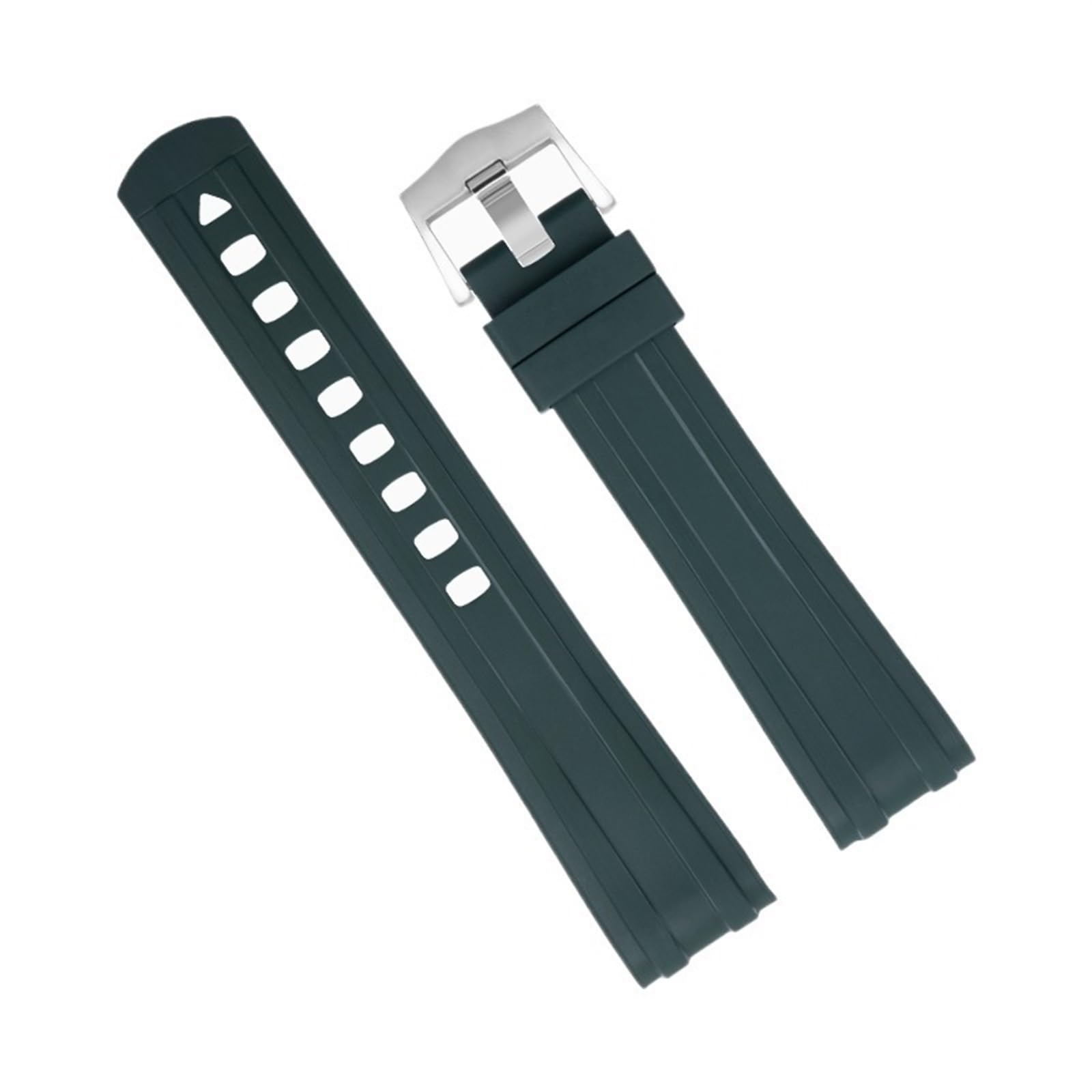 Nuovi cinturini in gomma fluorurata FKM di qualità con estremità curva da 20 mm per cinturino Omega Seamaster 300 cinturino per immersione bracciali fibbia ad ardiglione