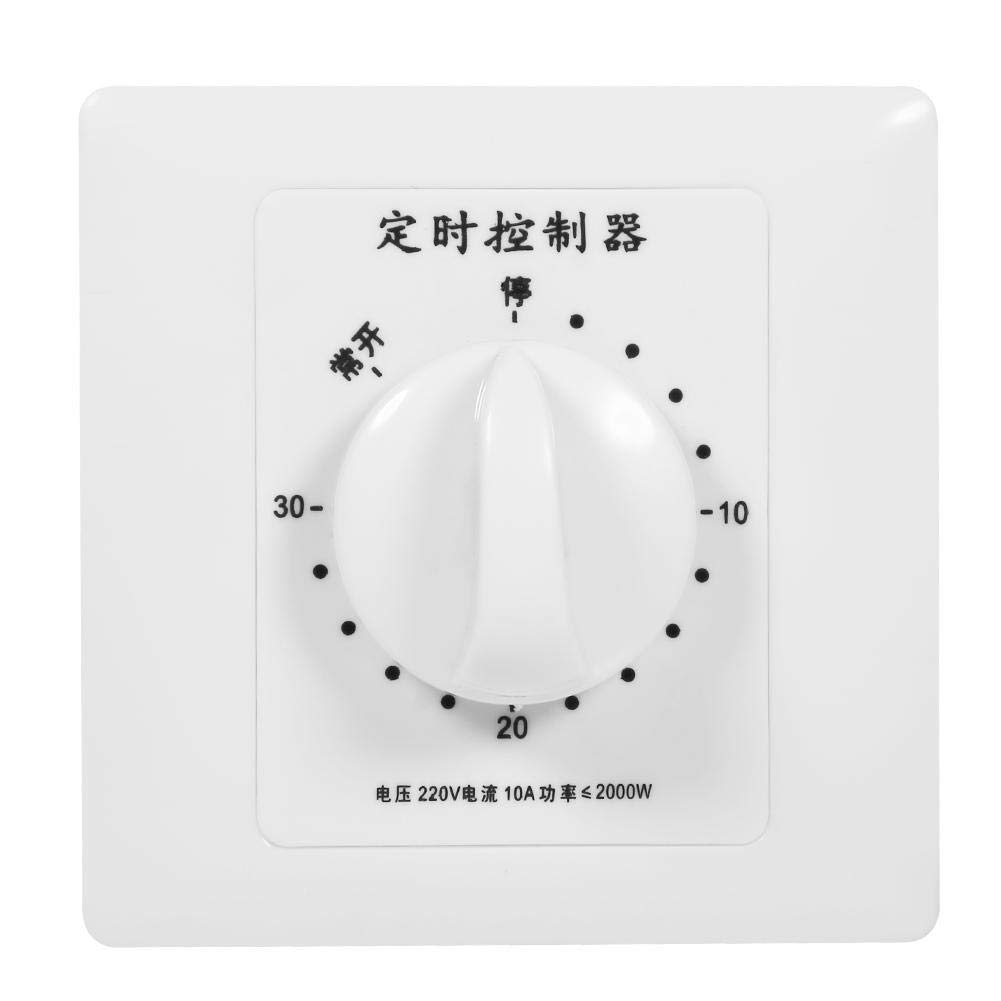 Countdown Timer Switch, AC 220V Min High Power Pump Electronic Mechanical Countdown Control Timer Socket Time Switch 86 Panel(30 Min)