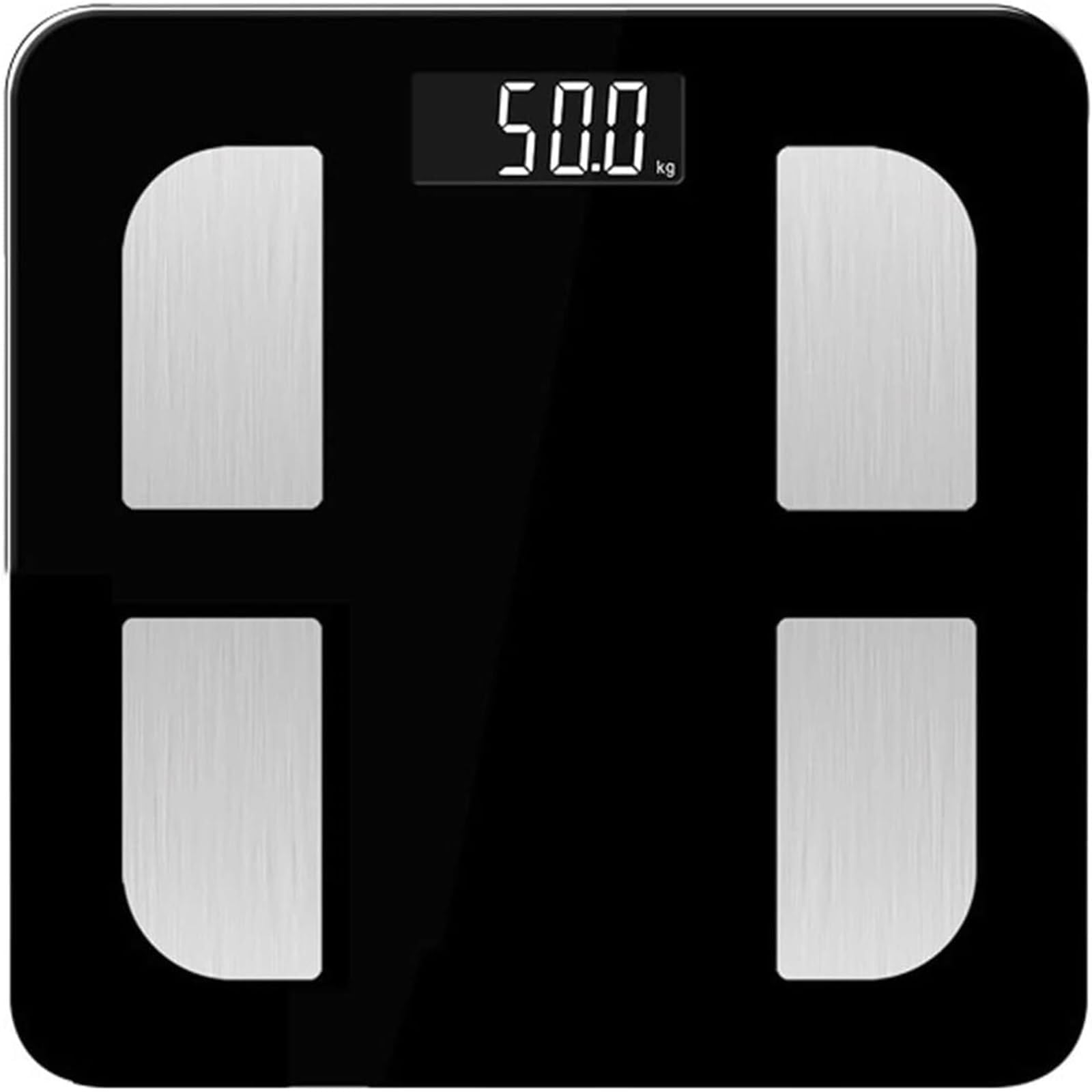 Báscula De Baño Digital Báscula De Baño con Plataforma De Vidrio, Báscula Electrónica De Peso, Báscula De Grasa Saludable, Multifunción Control De Peso(Black)
